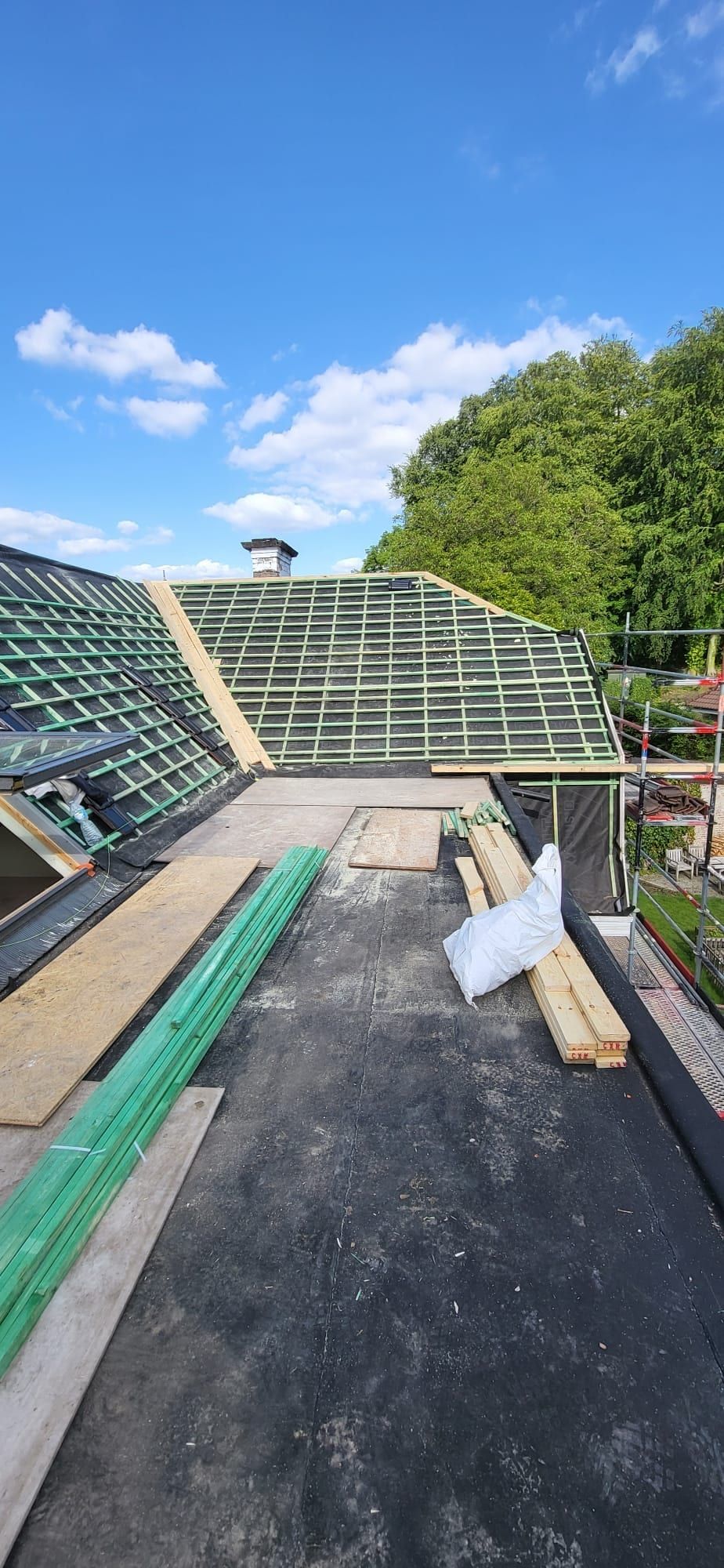 Rénovation complète à Hoeilaart : Pans lattes